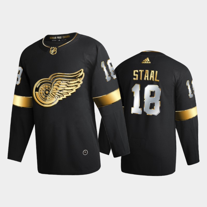 Detroit Red Wings Marc Staal #18 2020-21 Golden Black Limited Edition Jersey