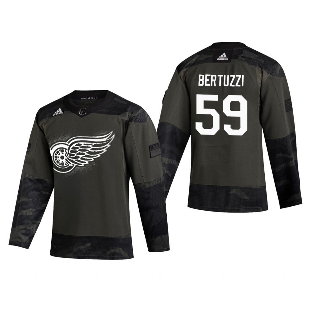 Detroit Red Wings Tyler Bertuzzi #59 2019 Veterans Day Camo Practice Jersey