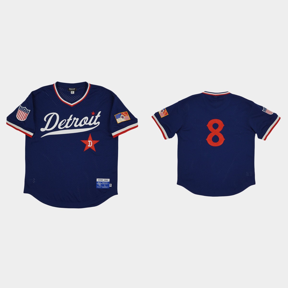 Detroit Stars #8 Rings And Crwns Mesh Jersey - Navy