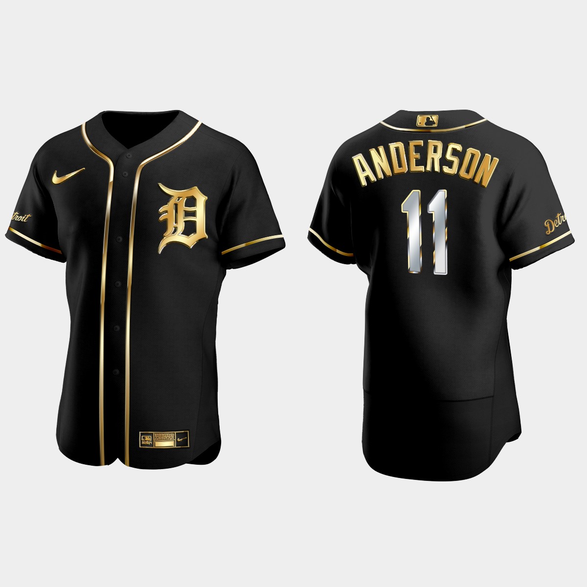 Detroit Tigers #11 Sparky Anderson Golden Edition Jersey – Black