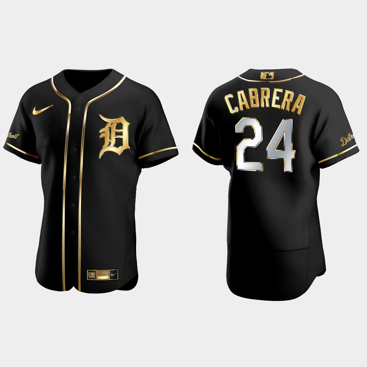 Detroit Tigers #24 Miguel Cabrera Golden Edition Jersey – Black