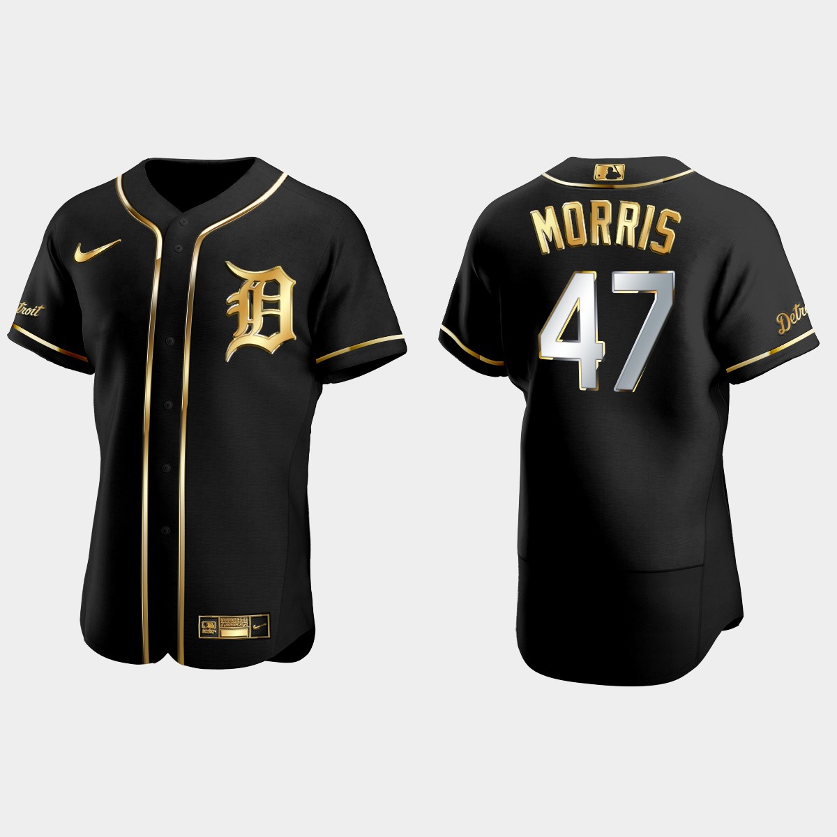 Detroit Tigers #47 Jack Morris Golden Edition Jersey – Black