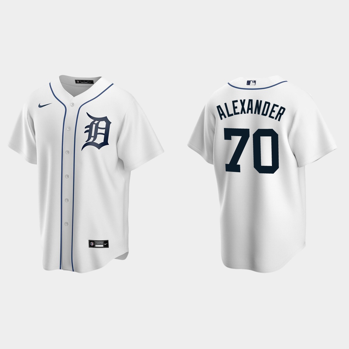 Detroit Tigers #70 Tyler Alexander Home Jersey - White