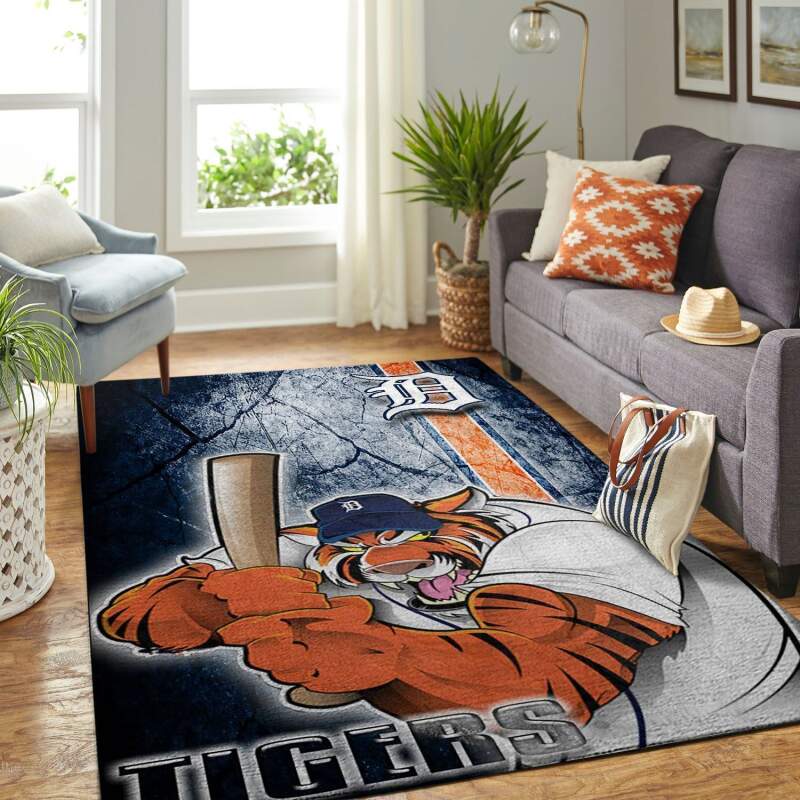 Detroit Tigers Living Room Area Rectangle Rug