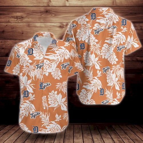 Detroit Tigers Tropical Flower Hawaiian Shirt