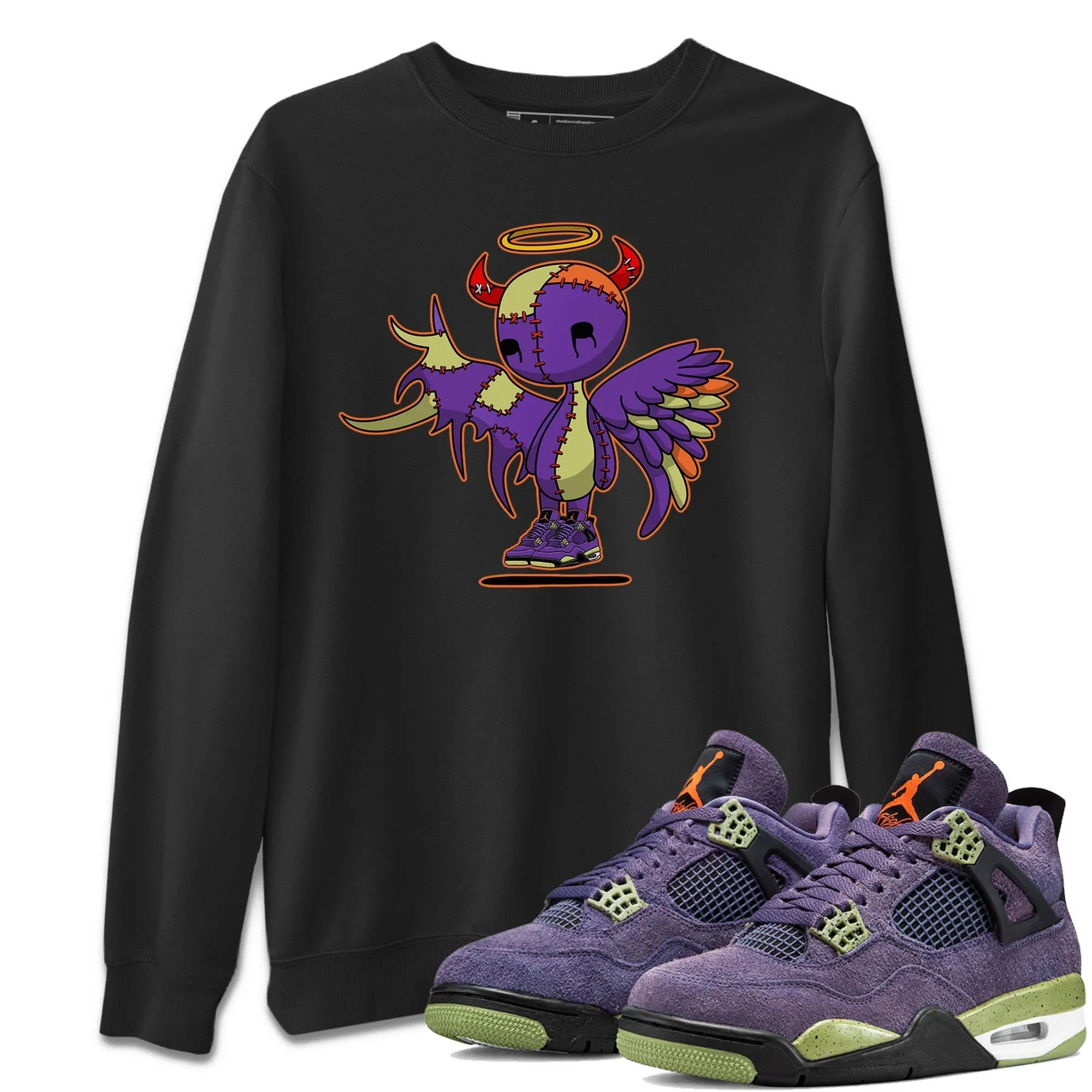 Devil Angel Unisex Sweater – Air Jordan 4 Canyon Purple, Sneakers Matching Sweater