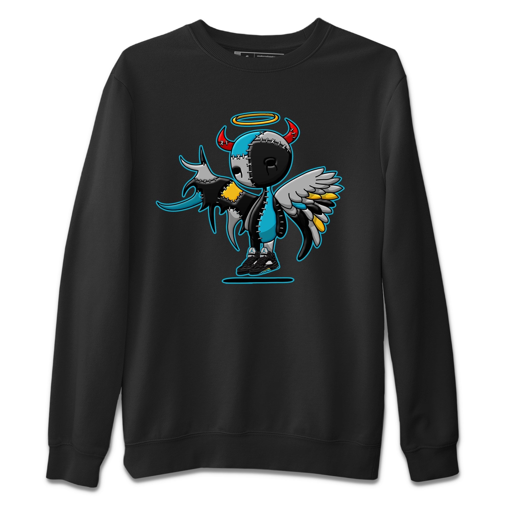 Devil Angel Unisex Sweater – Air Jordan 5 Aqua, Sneakers Matching Sweater