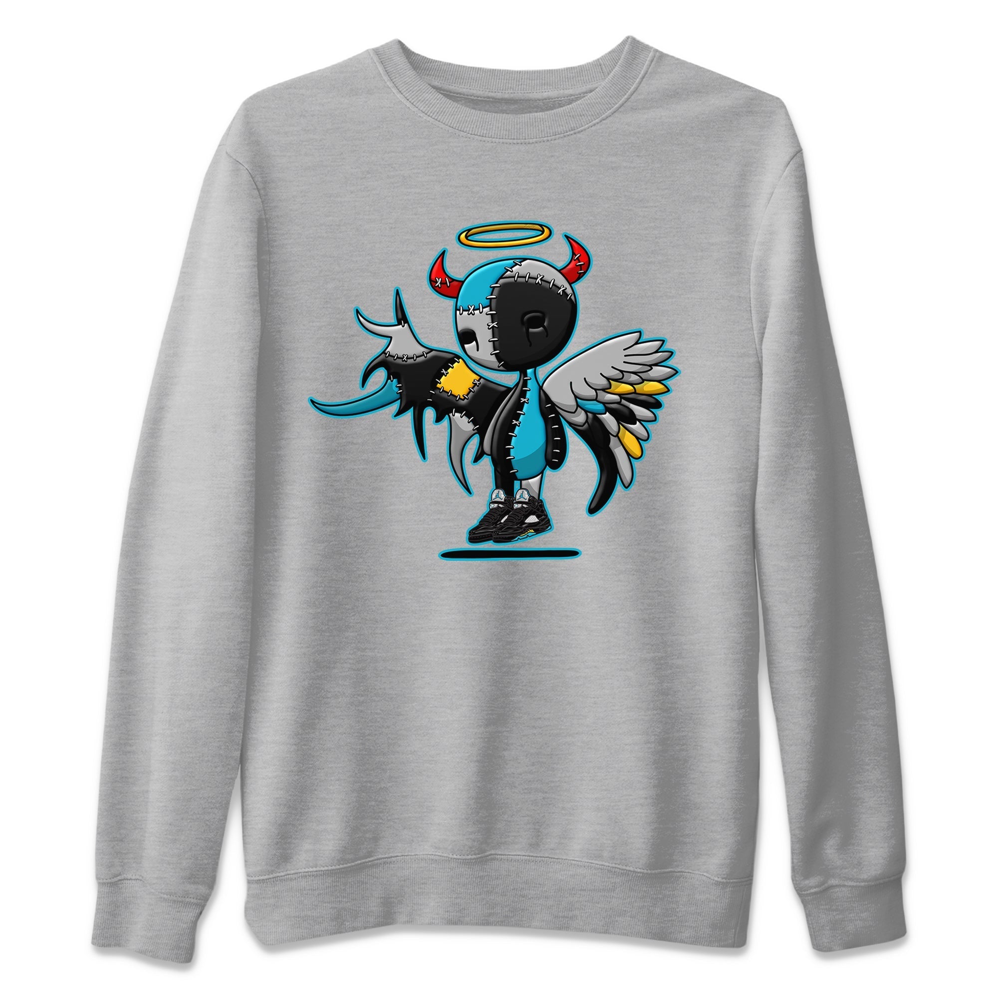 Devil Angel Unisex Sweater – Air Jordan 5 Aqua, Sneakers Matching Sweater