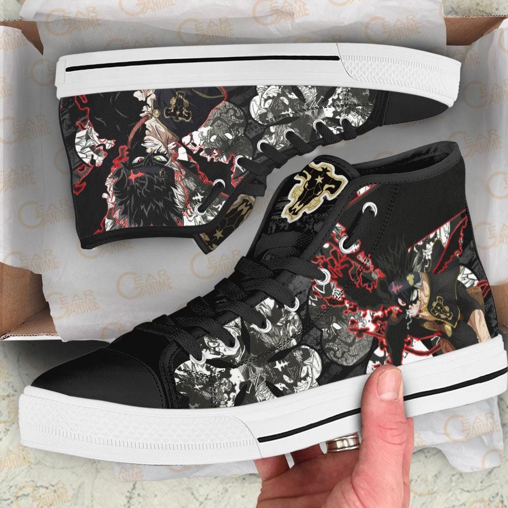 Devil Asta High Top Shoes Custom Manga Anime Black Clover Sneakers