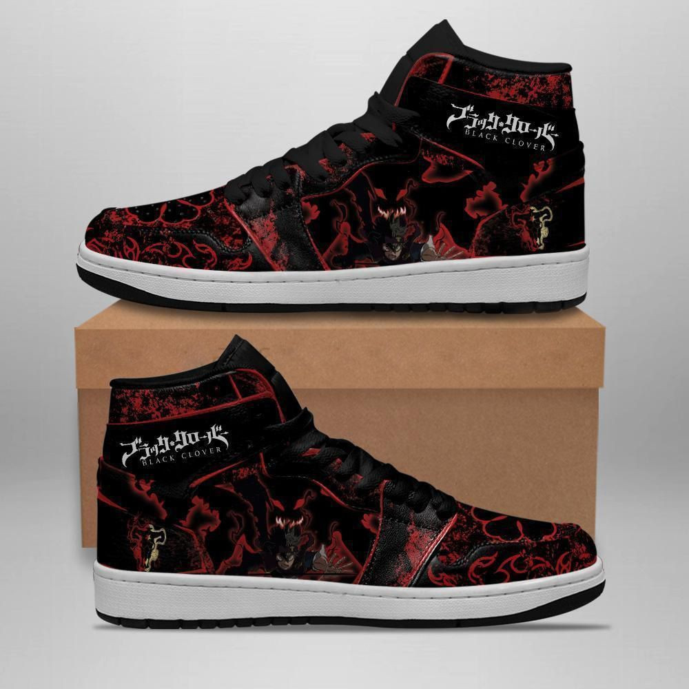 Devil Black Asta Black Clover Anime 1 High Top Air Jordan Sneaker, Air Jordan Hightop