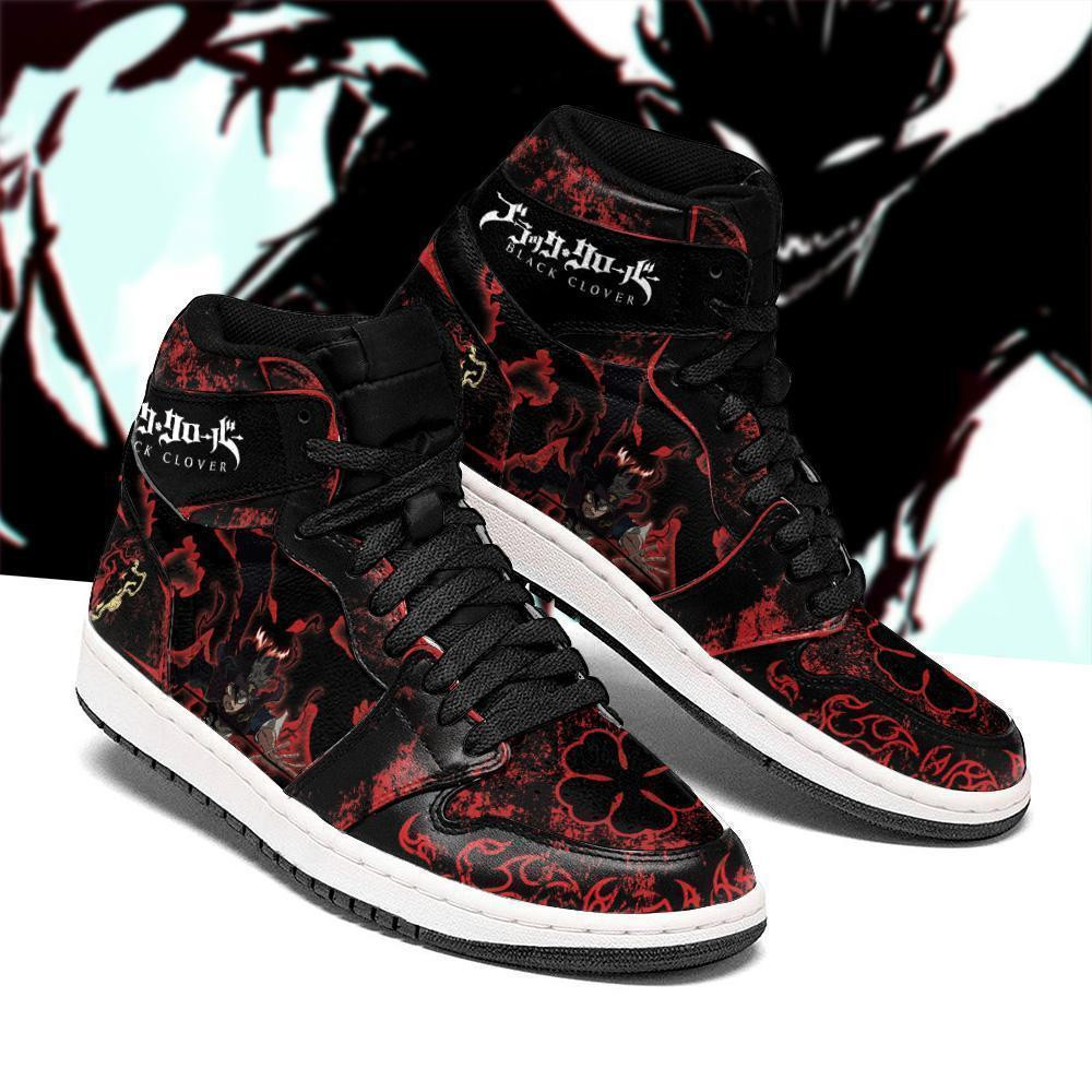 Devil Black Asta JD1s Sneakers Black Clover Anime Shoes, Air Jordan Hightop
