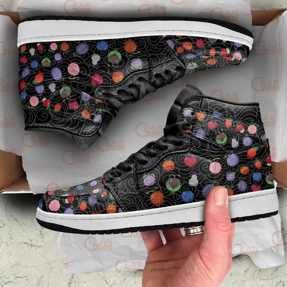 Devil Fruits JD1s Sneakers Anime One Piece Shoes, Air Jordan Hightop