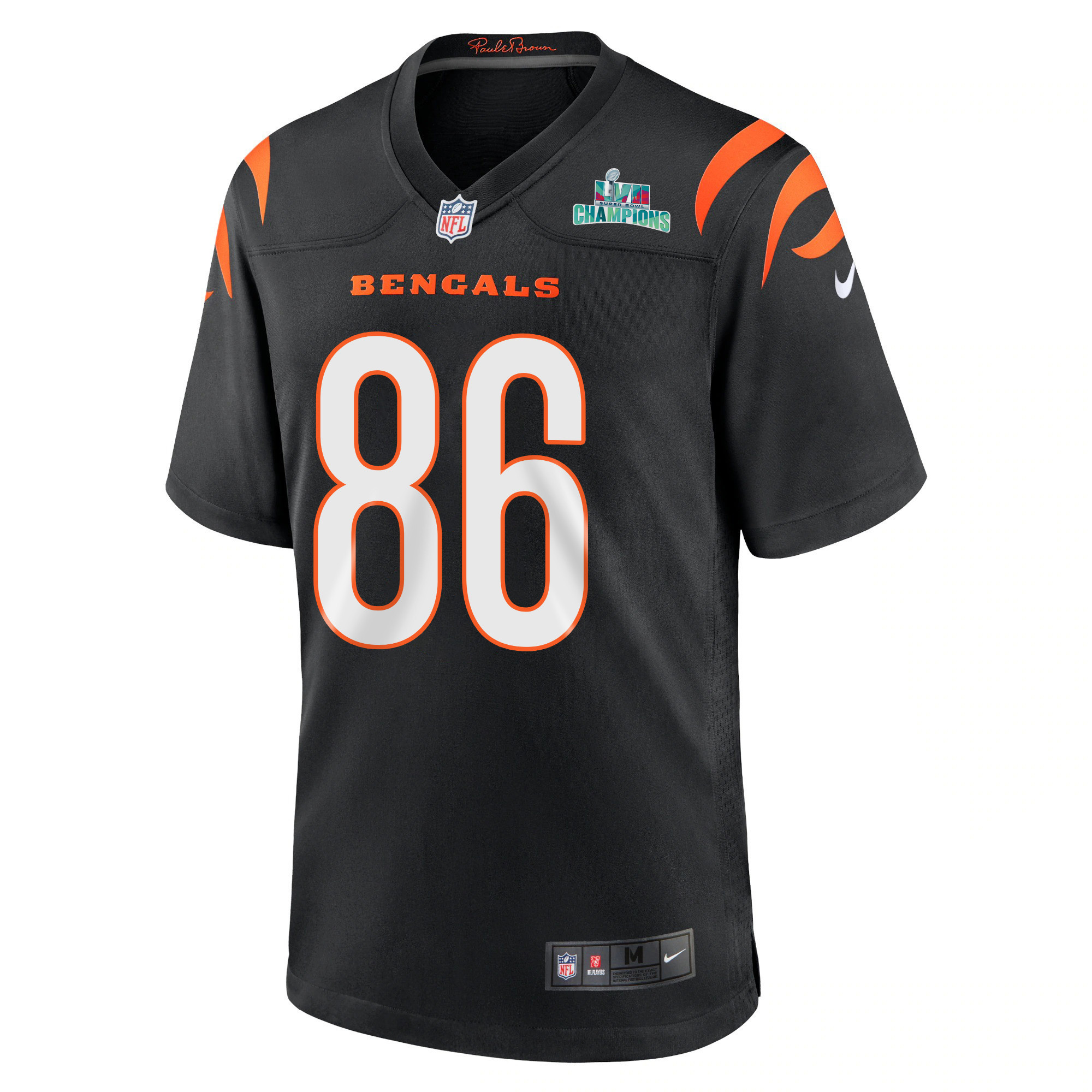 Devin Asiasi 86 Cincinnati Bengals Super Bowl LVII Champions Men Game Stitched Jersey – Black