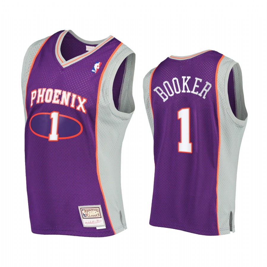 Devin Booker #1 Phoenix Suns Hardwood Classics Jersey Purple