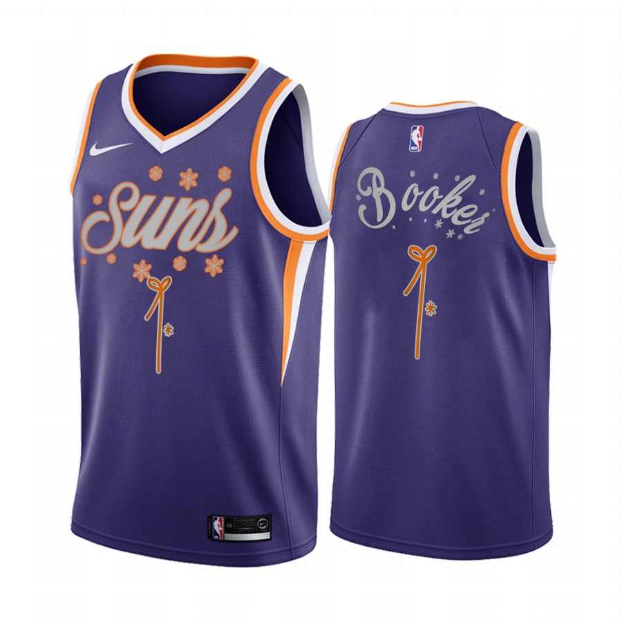 Devin Booker Phoenix Suns 2020 Christmas Night Purple Jersey Festive Special Edition