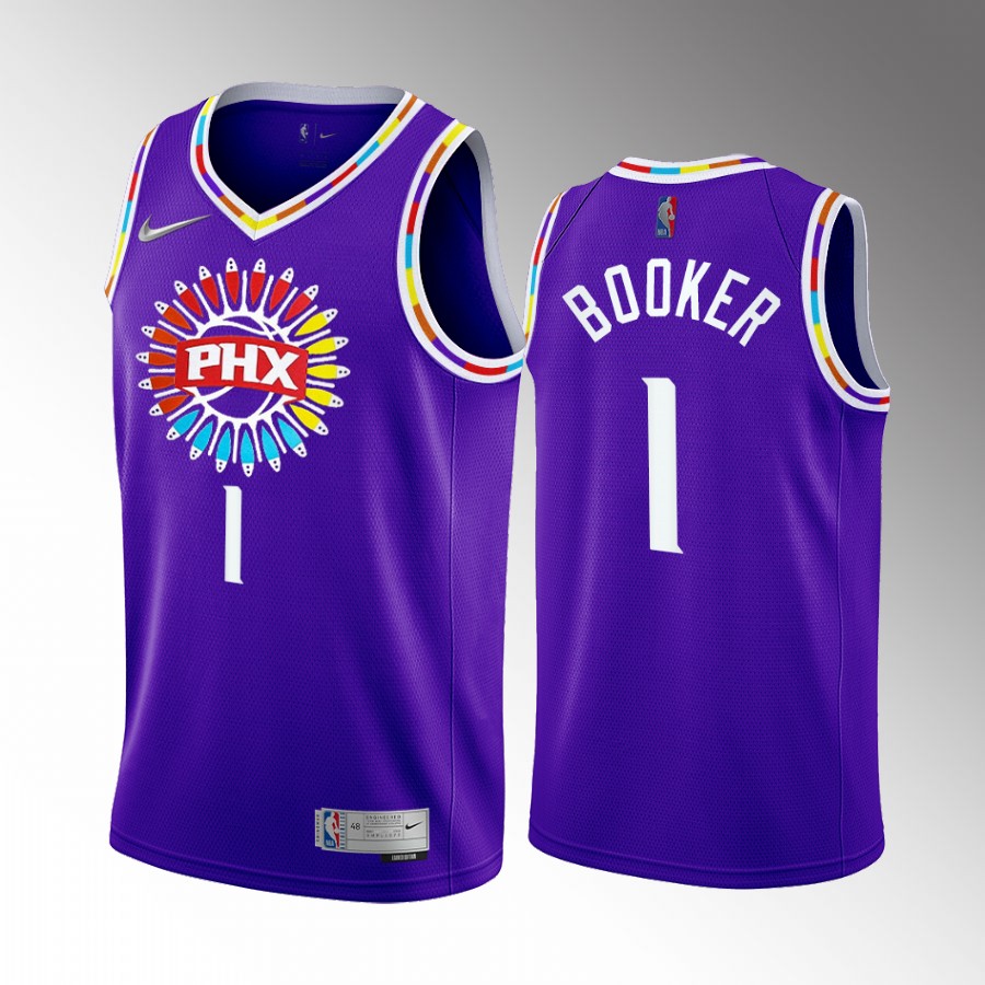 Devin Booker Phoenix Suns Purple #1 Jersey Earned Edition Concept Series