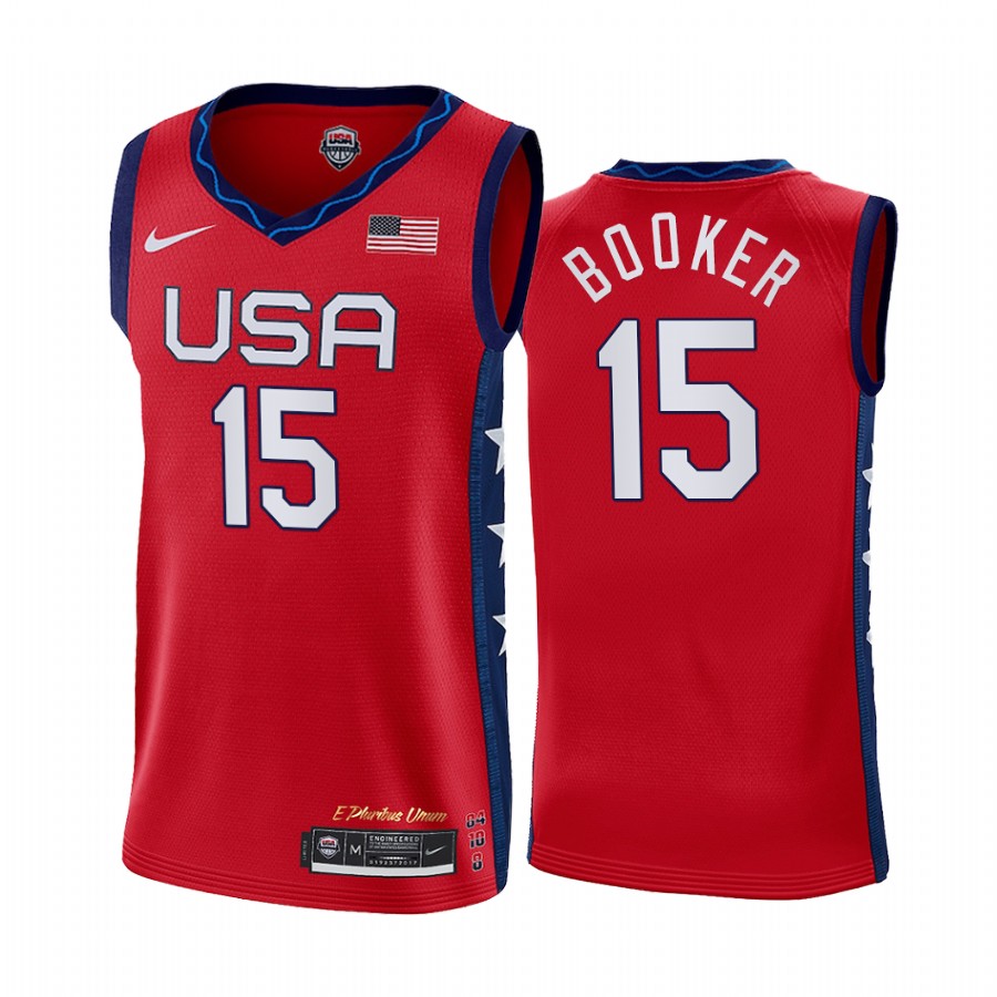 Devin Booker USA #15 Red 2020 Summer Olympics Limited Jersey