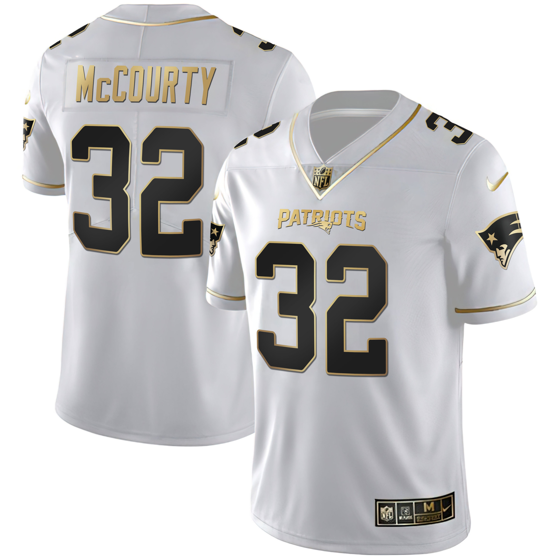 Devin McCourty Women's New England Patriots White Gold & Black Gold White Gold Jersey - All Stitched 