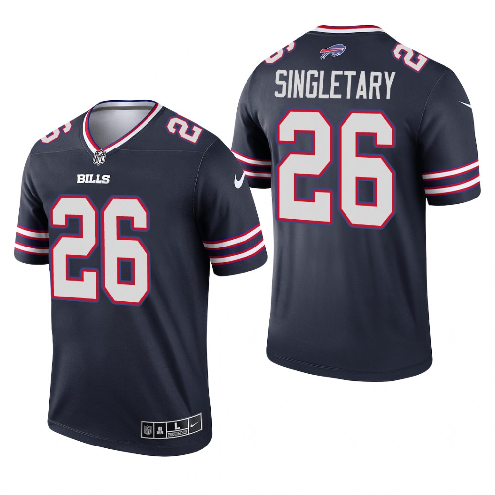 Devin Singletary Buffalo Bills Navy Jersey Inverted Legend - Men's