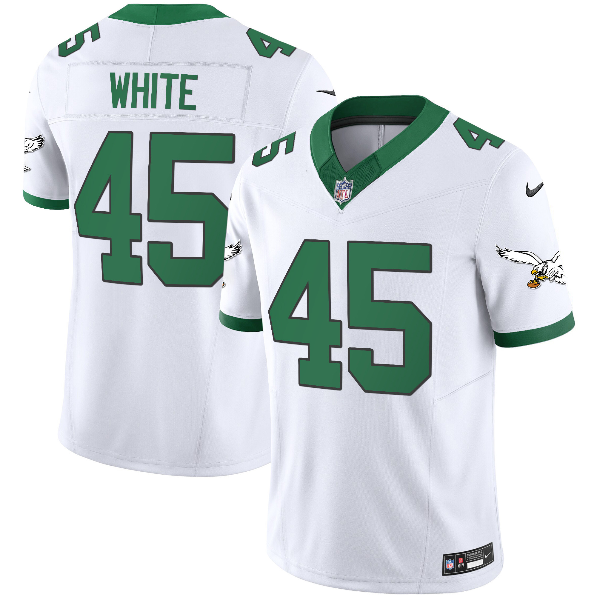 Devin White Men's Philadelphia Eagles Kelly Green Vapor Limited V2 Kelly White Jersey - All Stitched