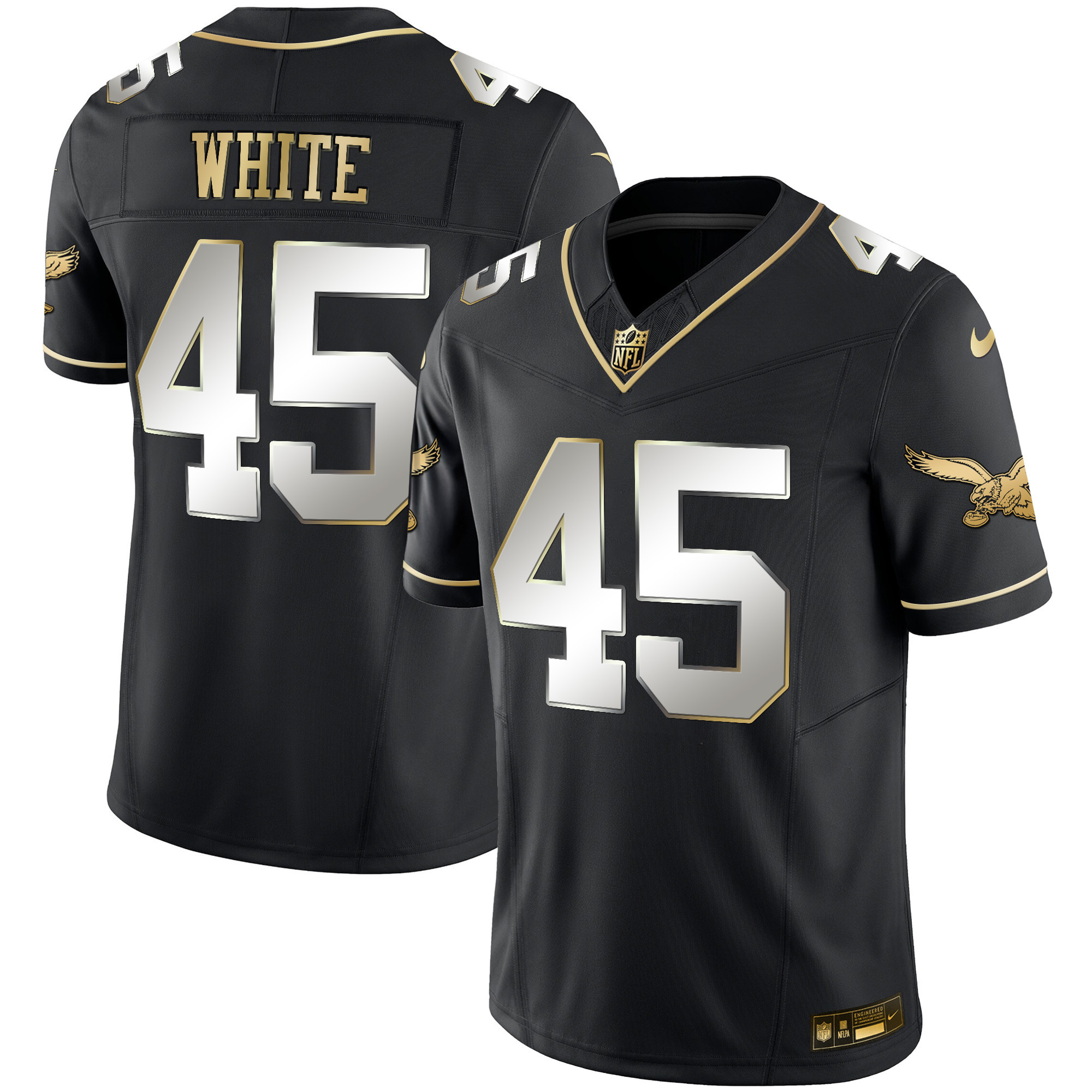 Devin White Men's Philadelphia Eagles Throwback Kelly Vapor Limited V2 Black Limited Jersey - All Stitched