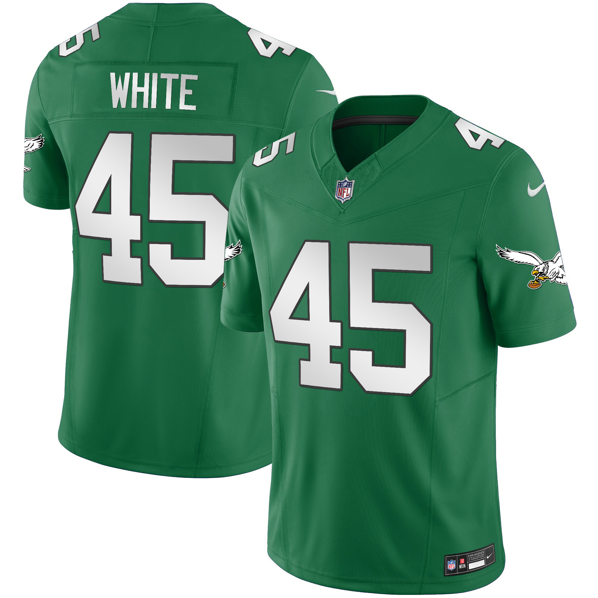 Devin White Men's Philadelphia Eagles Throwback Kelly Vapor Limited V2 Kelly Green Jersey - All Stitched