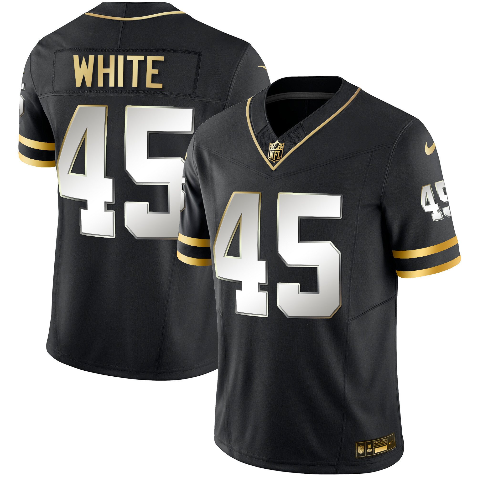 Devin White Men's Tampa Bay Buccaneers Throwback & Gold Limited Black Limited Jersey - All Stitched 