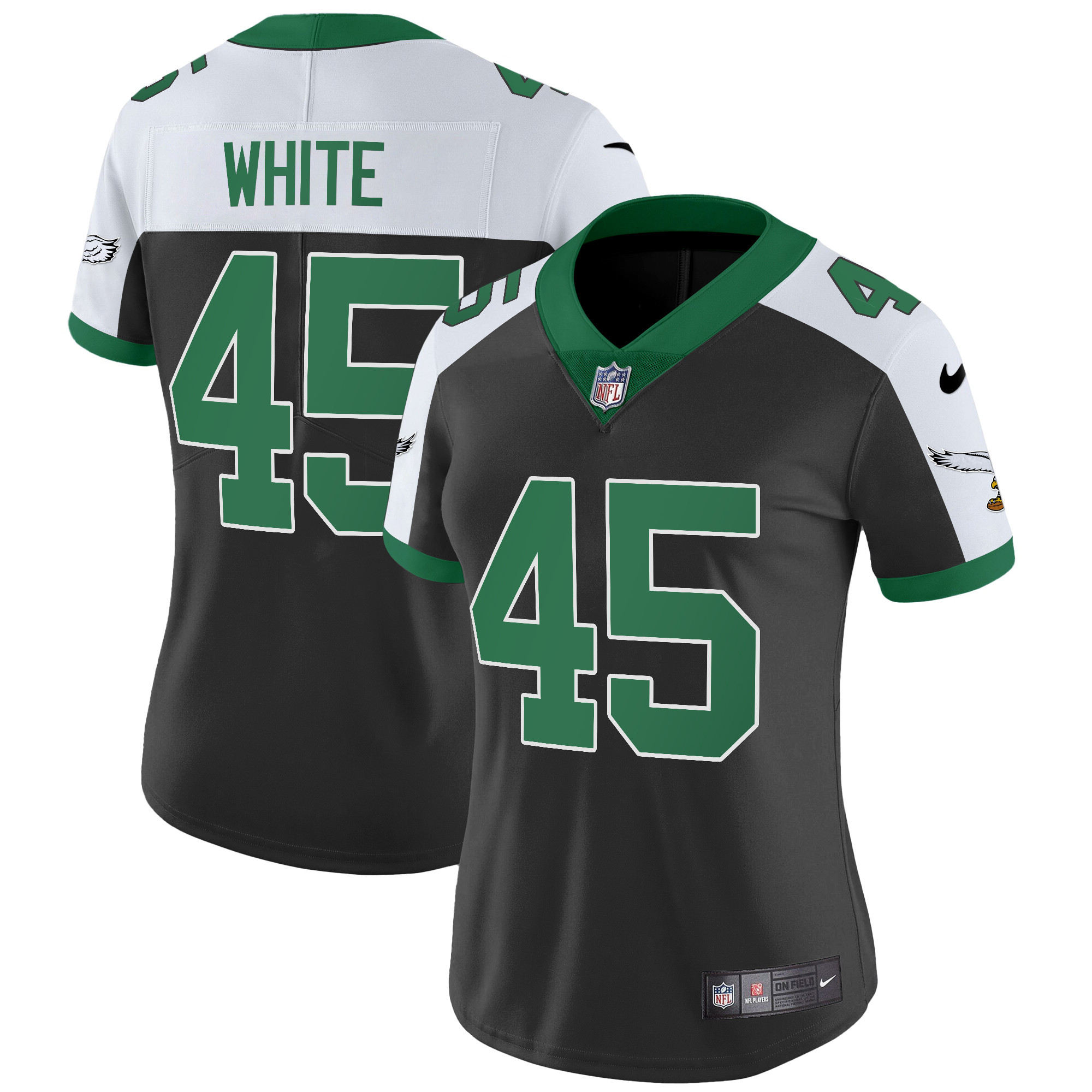 Devin White Women's Philadelphia Eagles Kelly Green Vapor Limited V2 Black Alternate Jersey - All Stitched