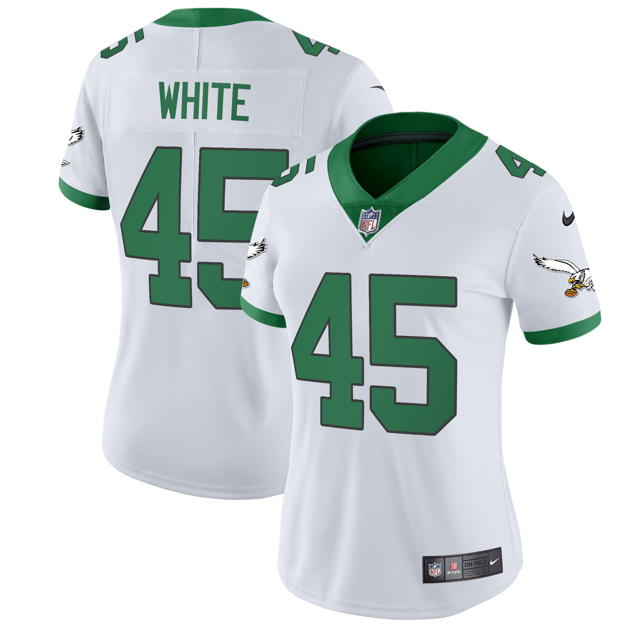 Devin White Women's Philadelphia Eagles Kelly Green Vapor Limited V2 Kelly White Jersey - All Stitched