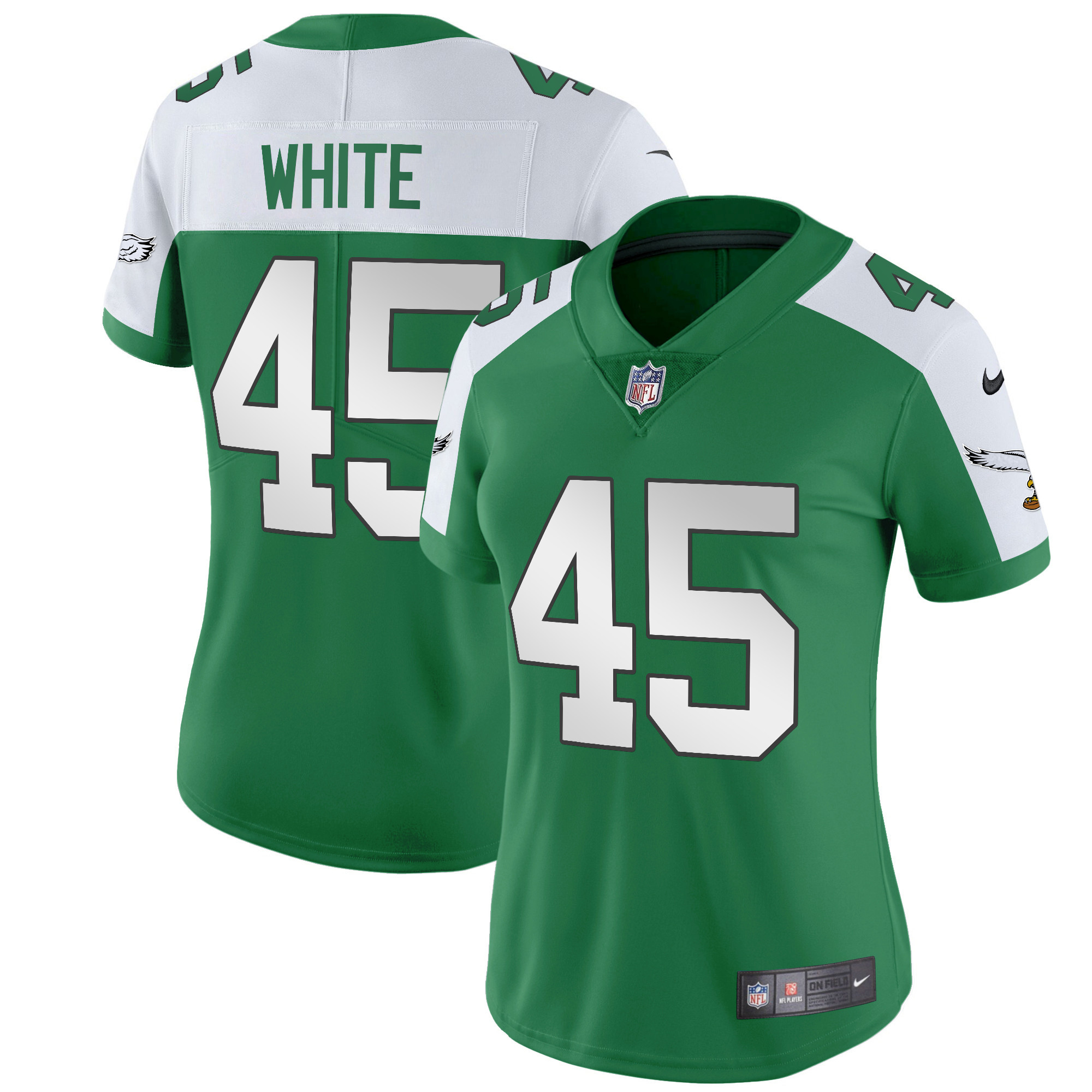 Devin White Women's Philadelphia Eagles Throwback Kelly Vapor Limited V2 Alternate Jersey - All Stitched