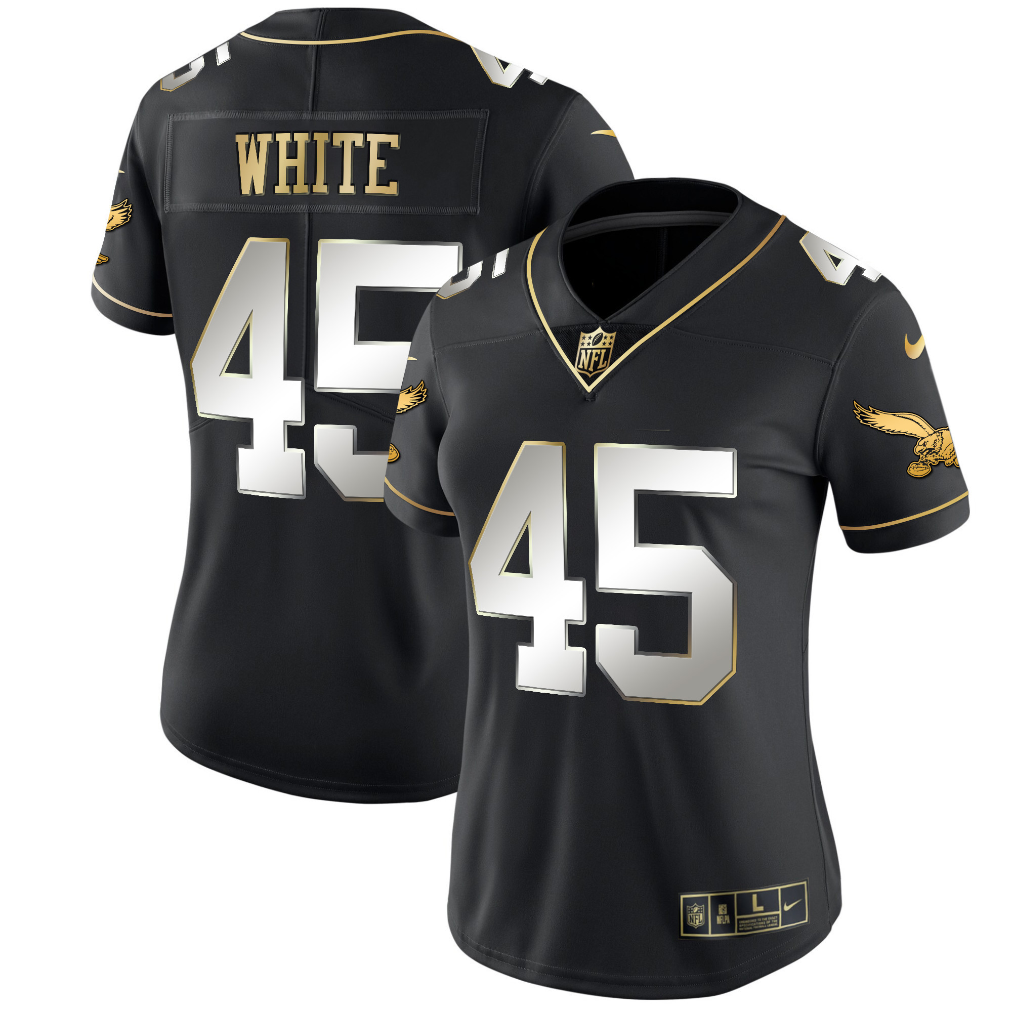 Devin White Women's Philadelphia Eagles Throwback Kelly Vapor Limited V2 Black Limited Jersey - All Stitched