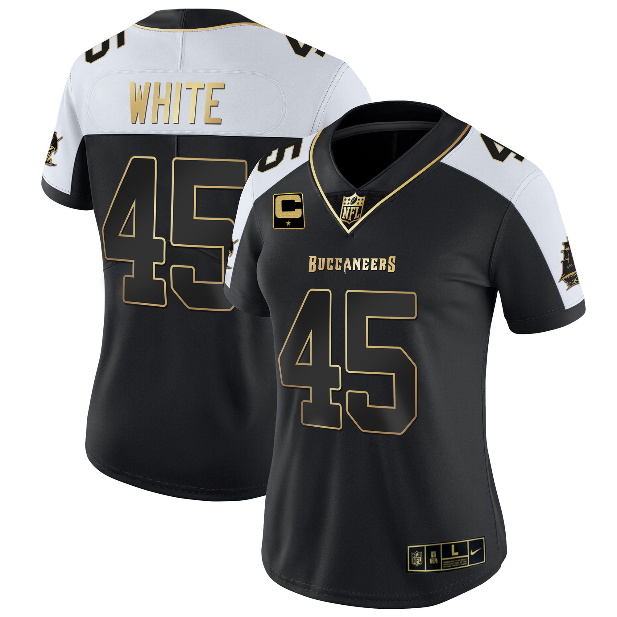 Devin White Women's Tampa Bay Buccaneers Vapor Gold Alternate Jersey - All Stitched 