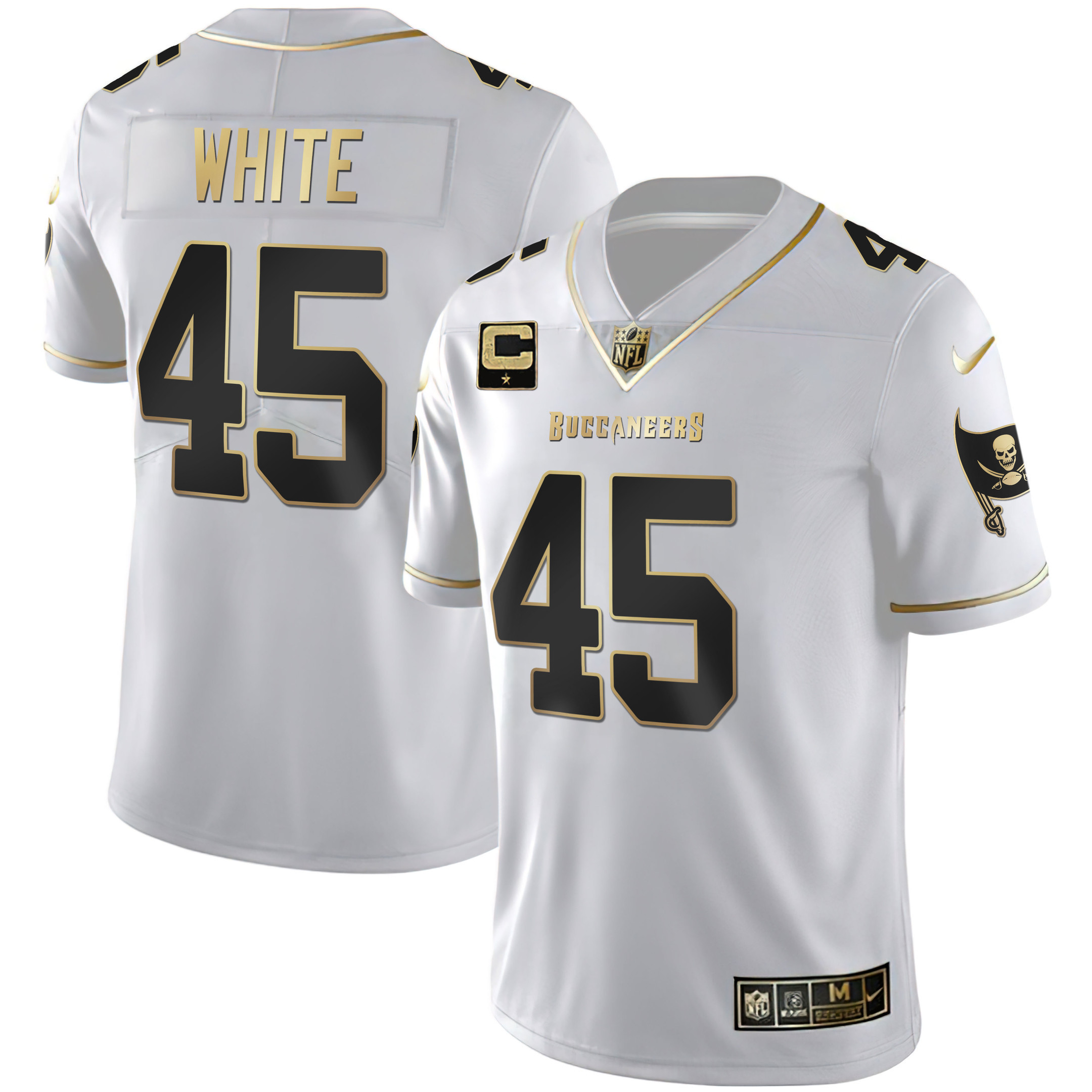 Devin White Women's Tampa Bay Buccaneers White Gold & Black Gold White Gold Jersey - All Stitched 