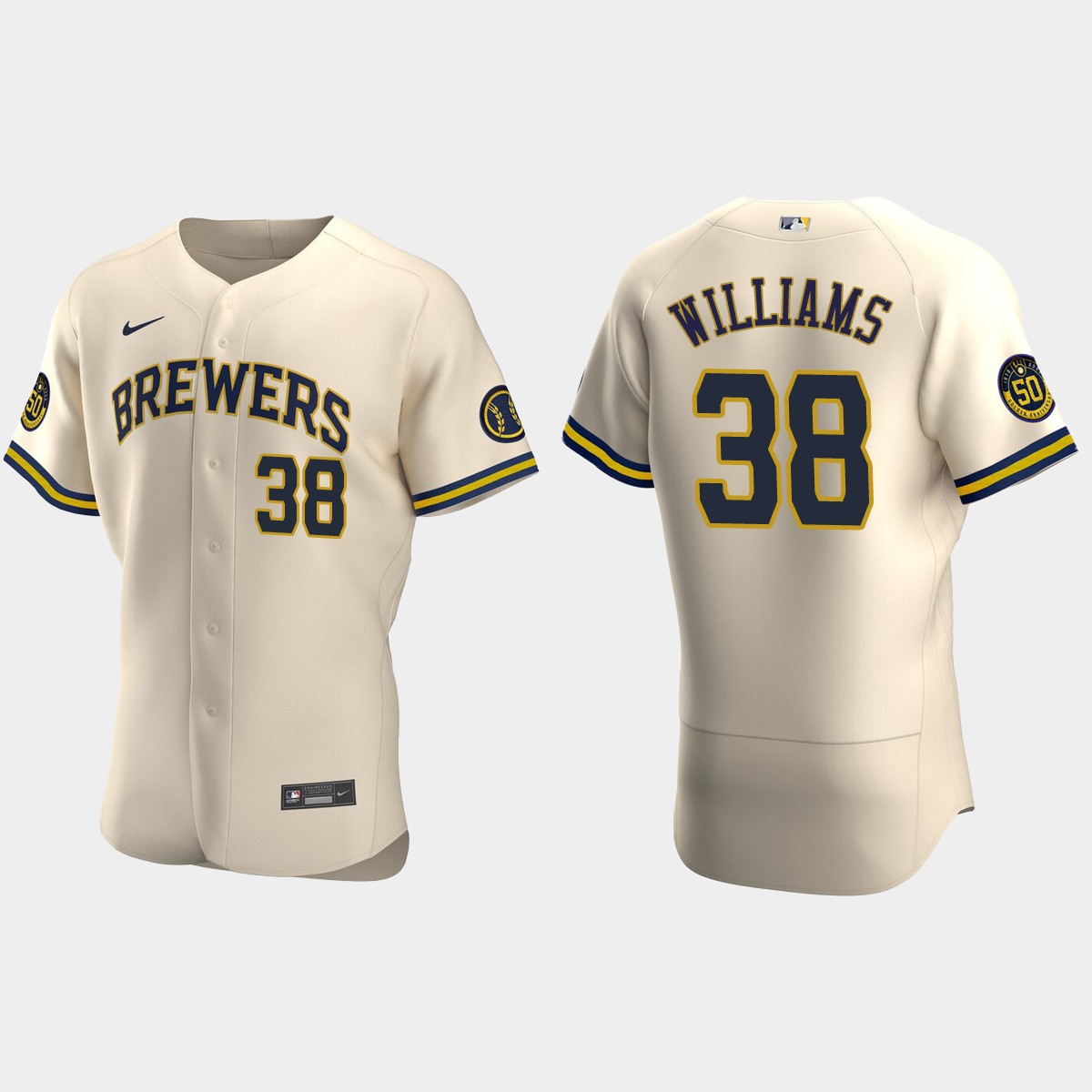 Devin Williams #38 Milwaukee Brewers Alternate Jersey - Cream
