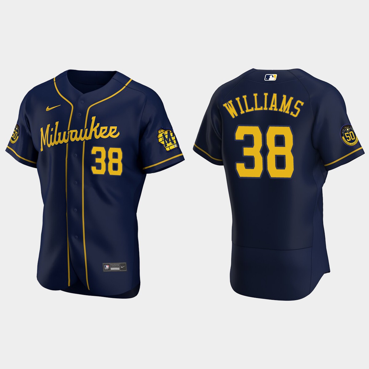 Devin Williams #38 Milwaukee Brewers Alternate Jersey - Navy