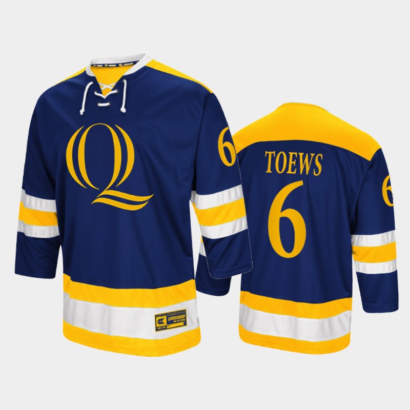 Devon Toews #6 Quinnipiac Bobcats College Navy Jersey