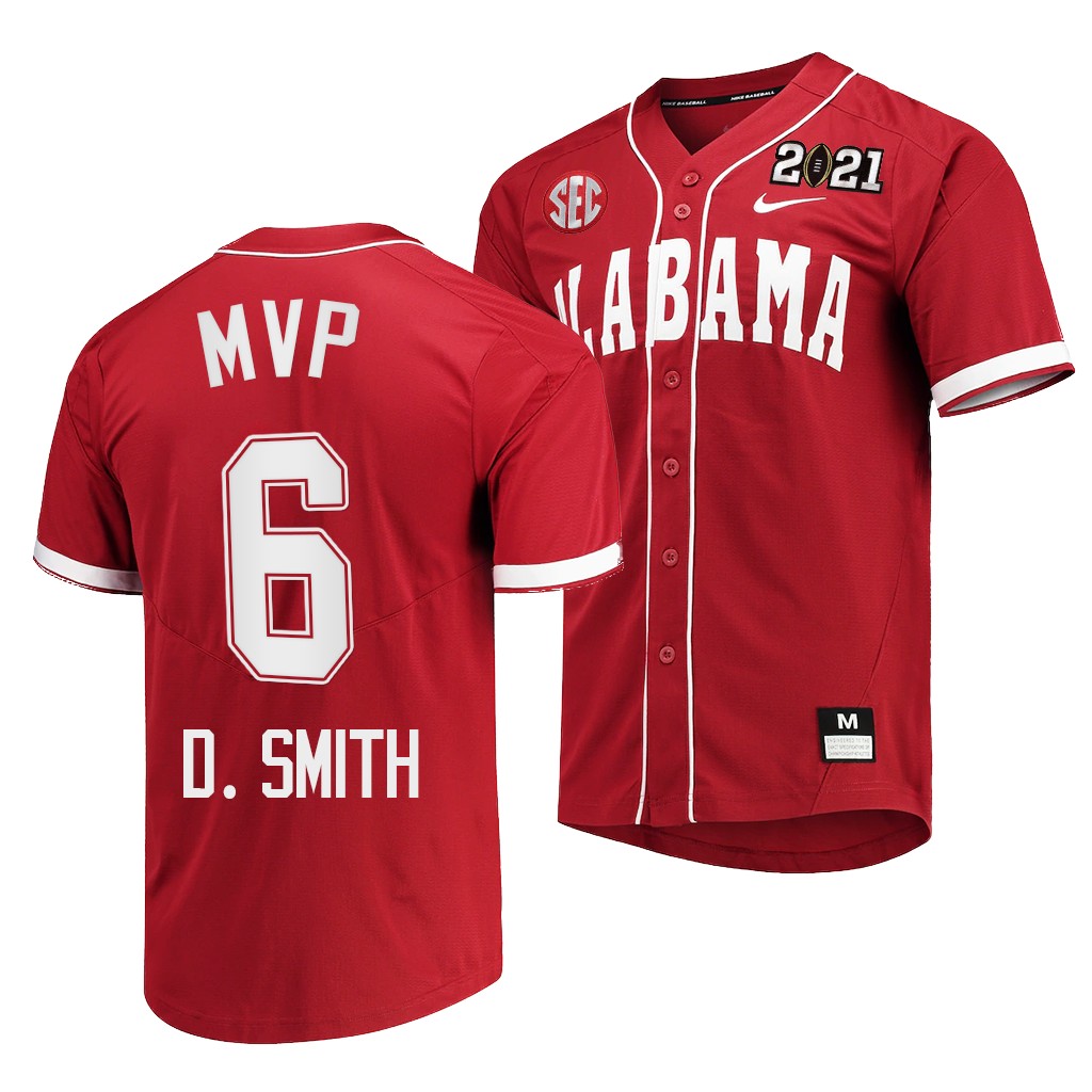 DeVonta Smith 2021 CFP National Championship MVP Alabama Crimson Tide Jersey Crimson Special Commemorate