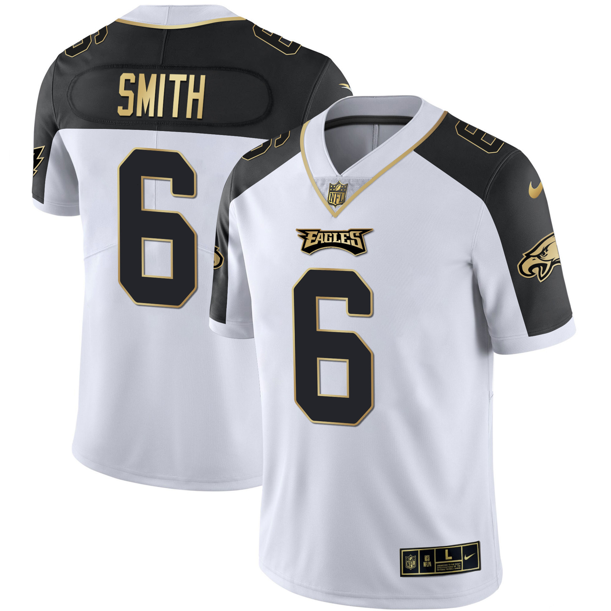 DeVonta Smith Men's Philadelphia Eagles Alternate Vapor Black Gold Limited Black Inverted Jersey - All Stitched
