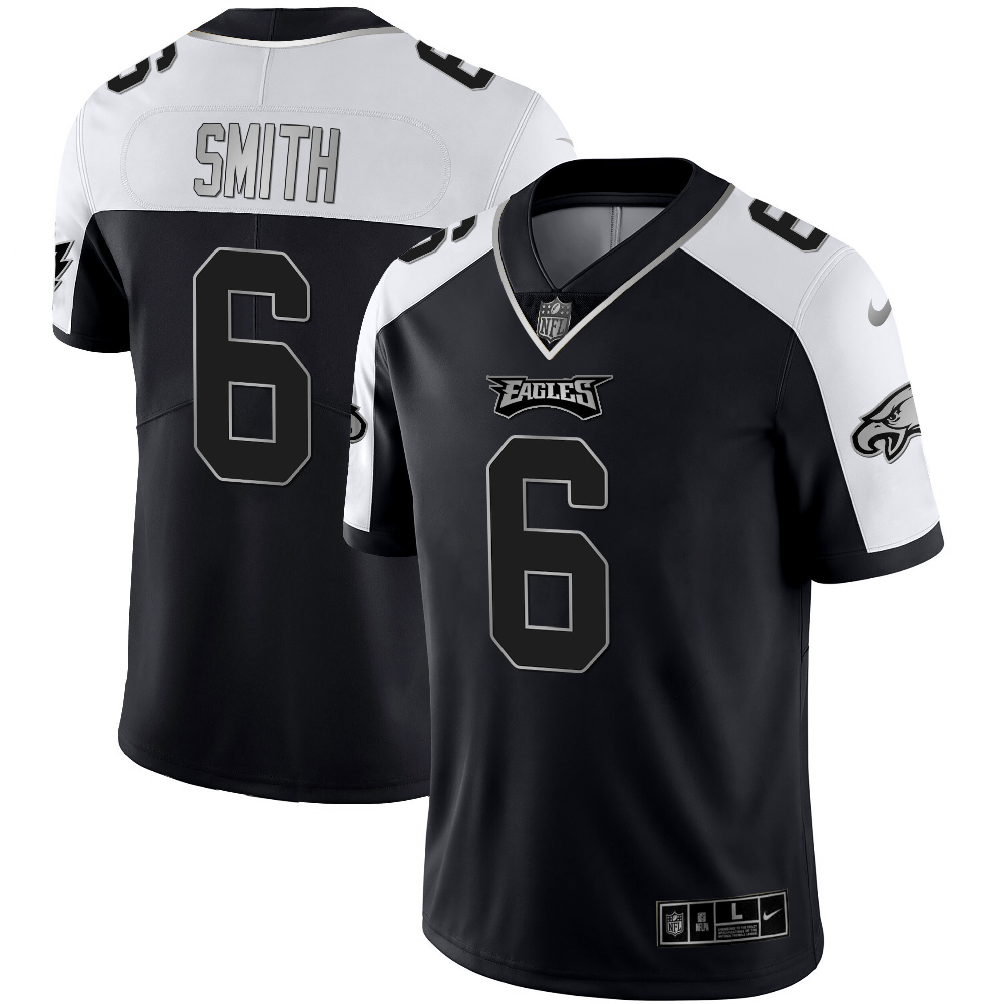 DeVonta Smith Men's Philadelphia Eagles Alternate Vapor Black Gold Limited Black Silver Jersey - All Stitched