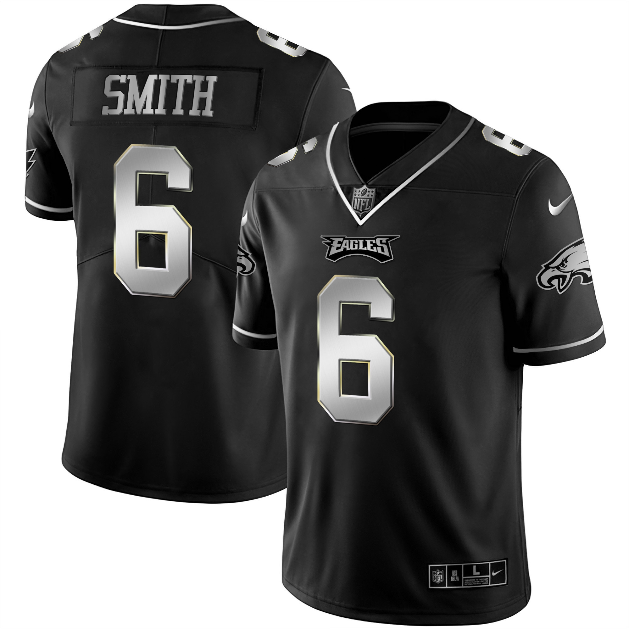 DeVonta Smith Men's Philadelphia Eagles Black Silver Limited Jersey - All Stitched