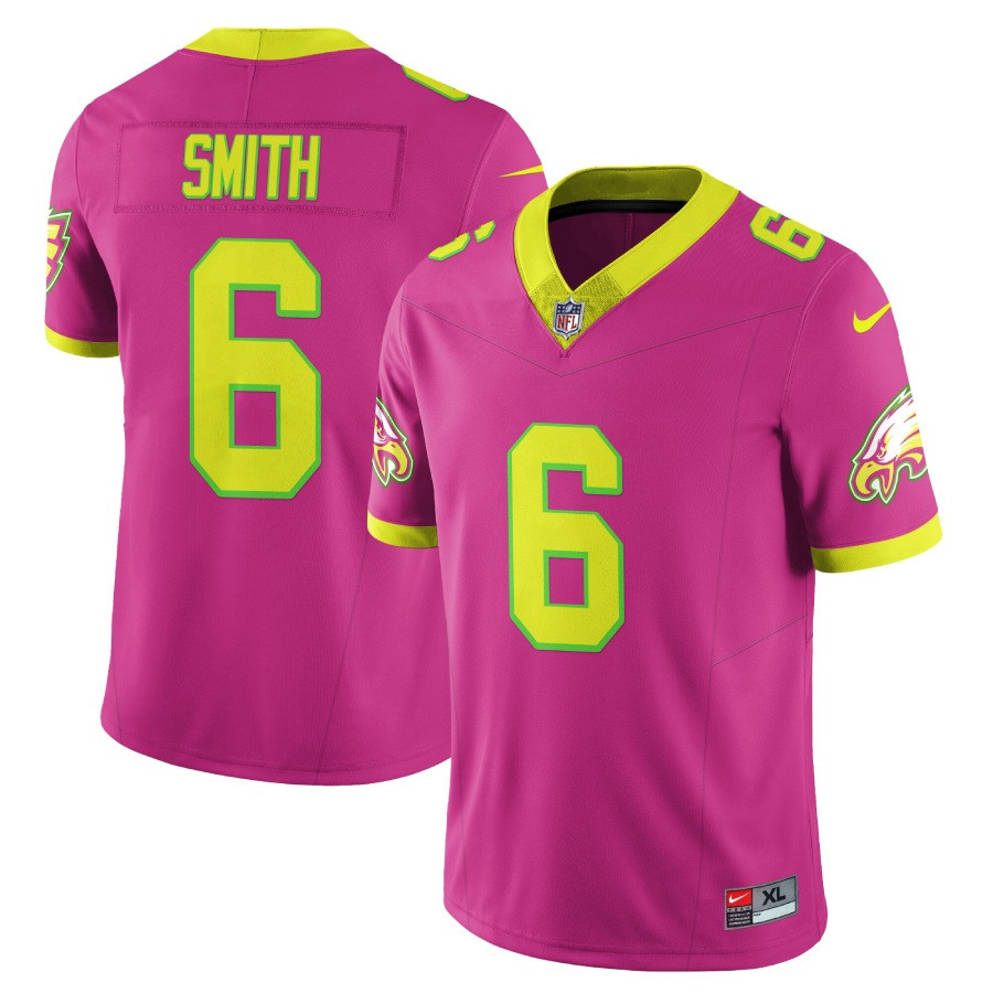 Devonta Smith Men's Philadelphia Eagles City Edition Vapor Limited V2 Pink Jersey - All Stitched
