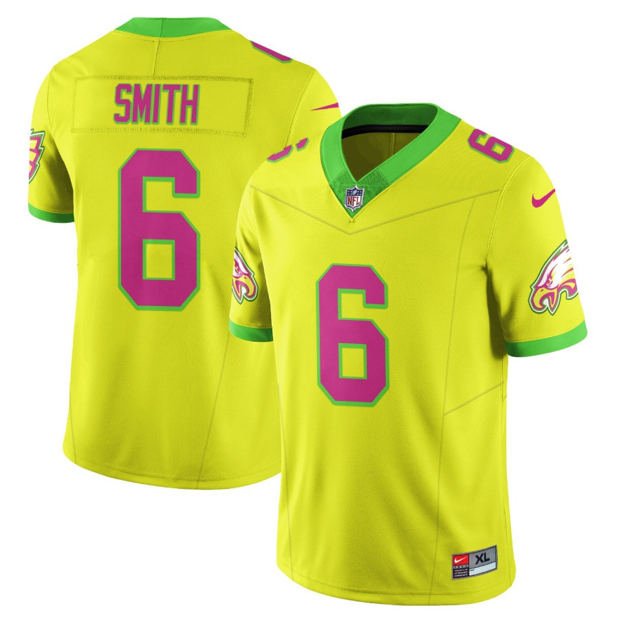 Devonta Smith Men's Philadelphia Eagles City Edition Vapor Limited V2 Yellow Jersey - All Stitched
