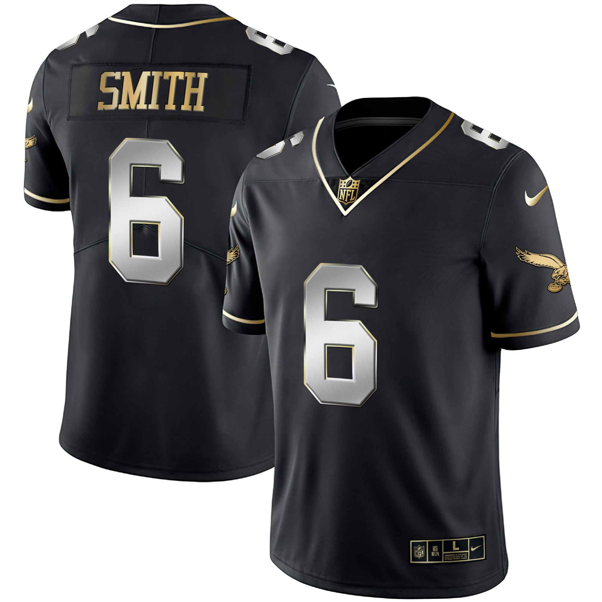 DeVonta Smith Men's Philadelphia Eagles Gold & Kelly Vapor Black Limited Jersey - All Stitched