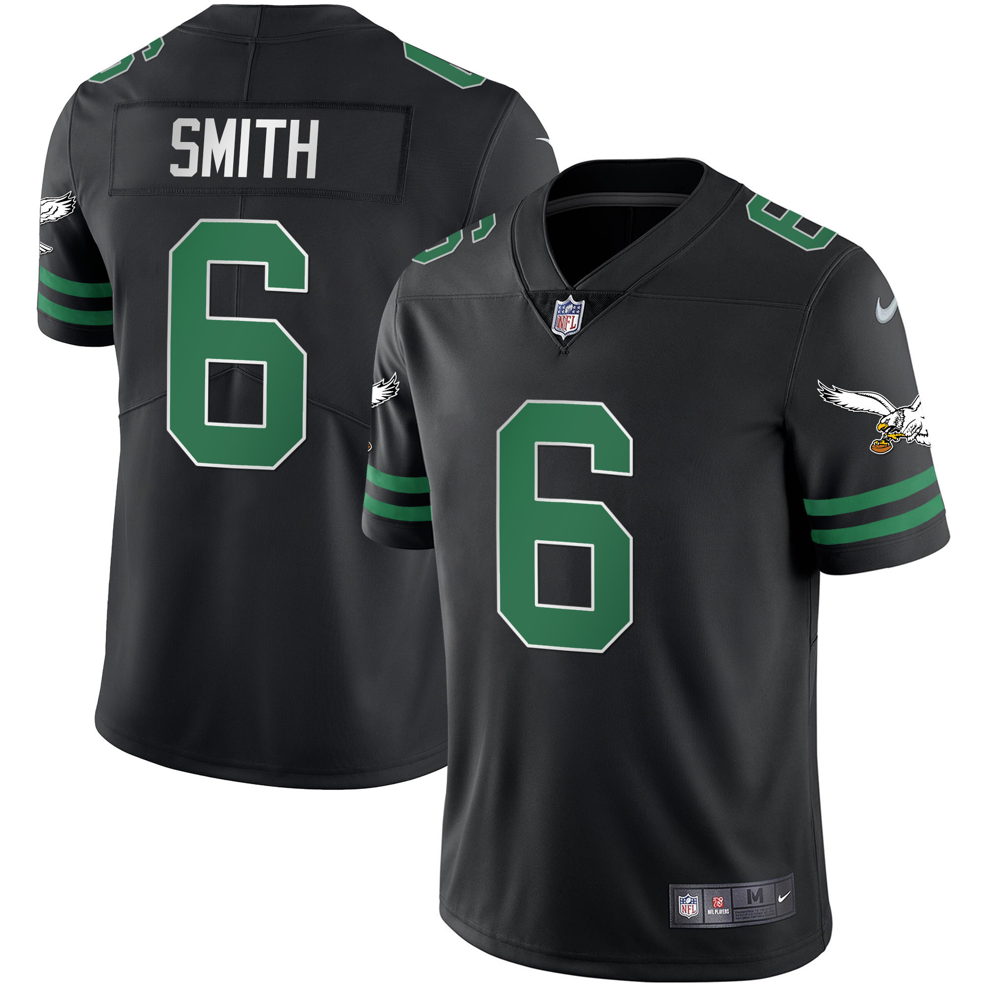 DeVonta Smith Men's Philadelphia Eagles Gold & Kelly Vapor V2 Kelly Black Jersey - All Stitched