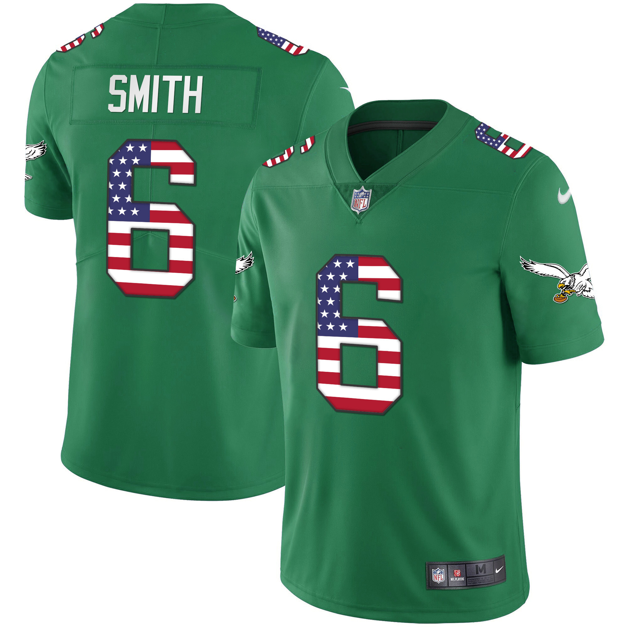 DeVonta Smith Men's Philadelphia Eagles Kelly Green Gold Flag Vapor Jersey - All Stitched