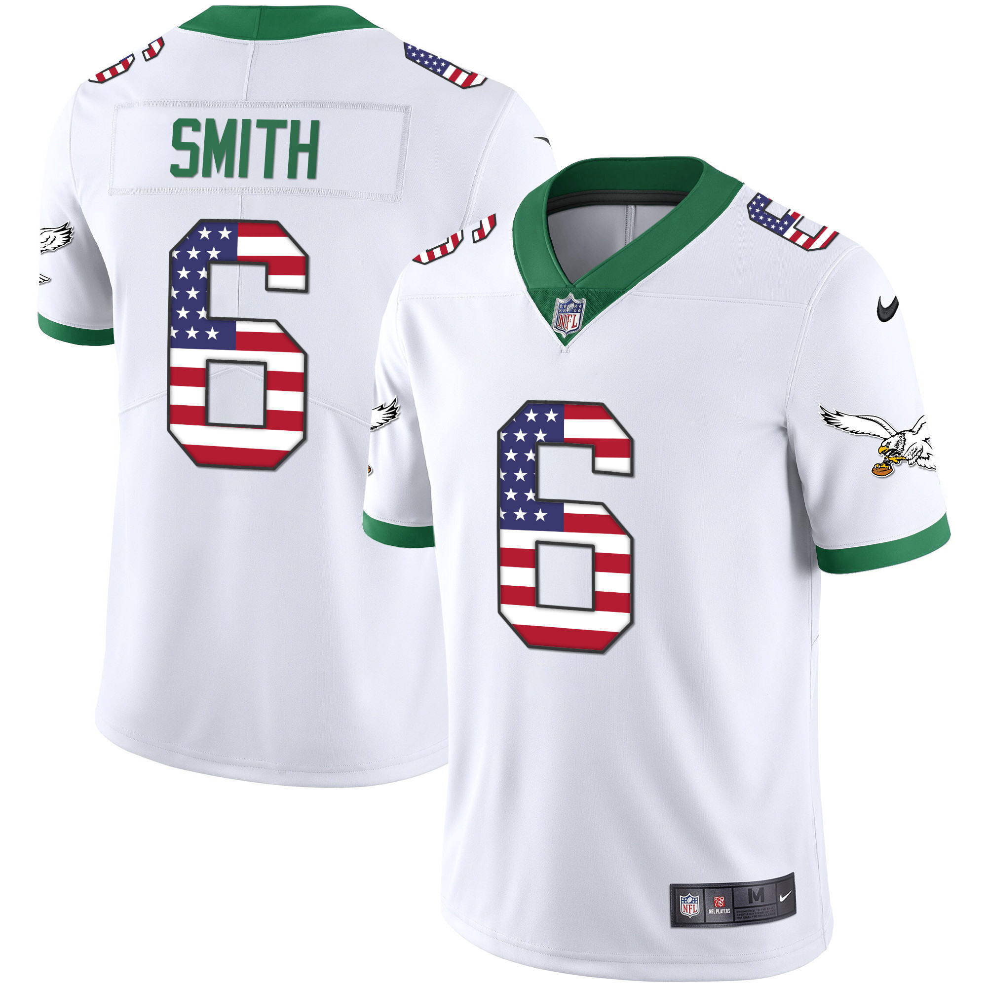 DeVonta Smith Men's Philadelphia Eagles Kelly Green Gold Flag Vapor Kelly White Jersey - All Stitched