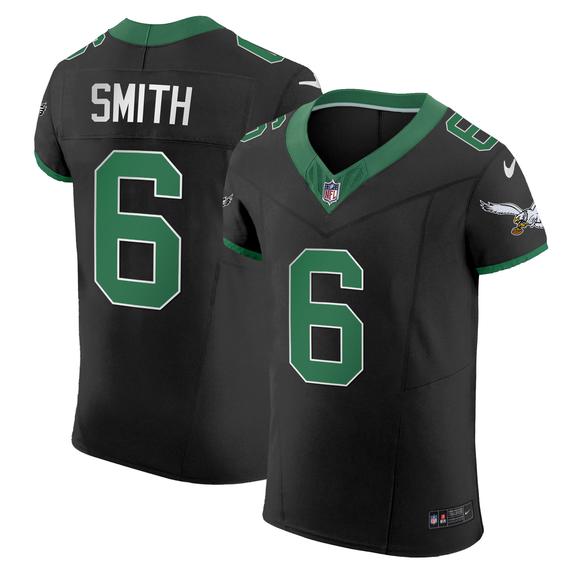 DeVonta Smith Men's Philadelphia Eagles Kelly Green Vapor Elite Kelly Black Jersey - All Stitched