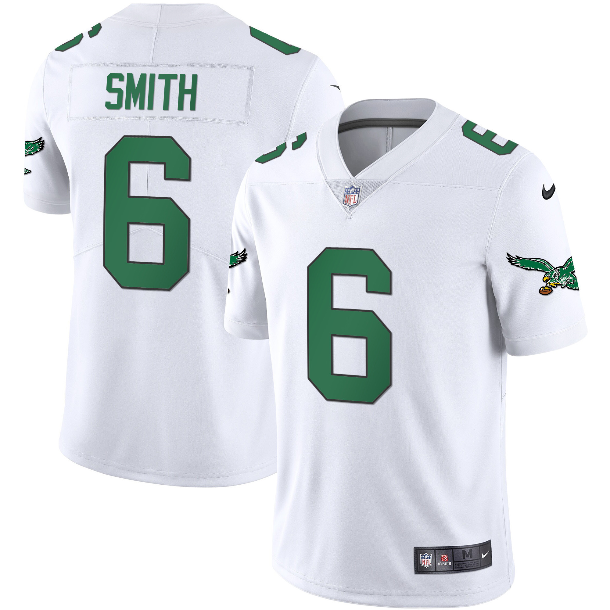 DeVonta Smith Men's Philadelphia Eagles Kelly Green Vapor Throwback 90s White Jersey - All Stitched