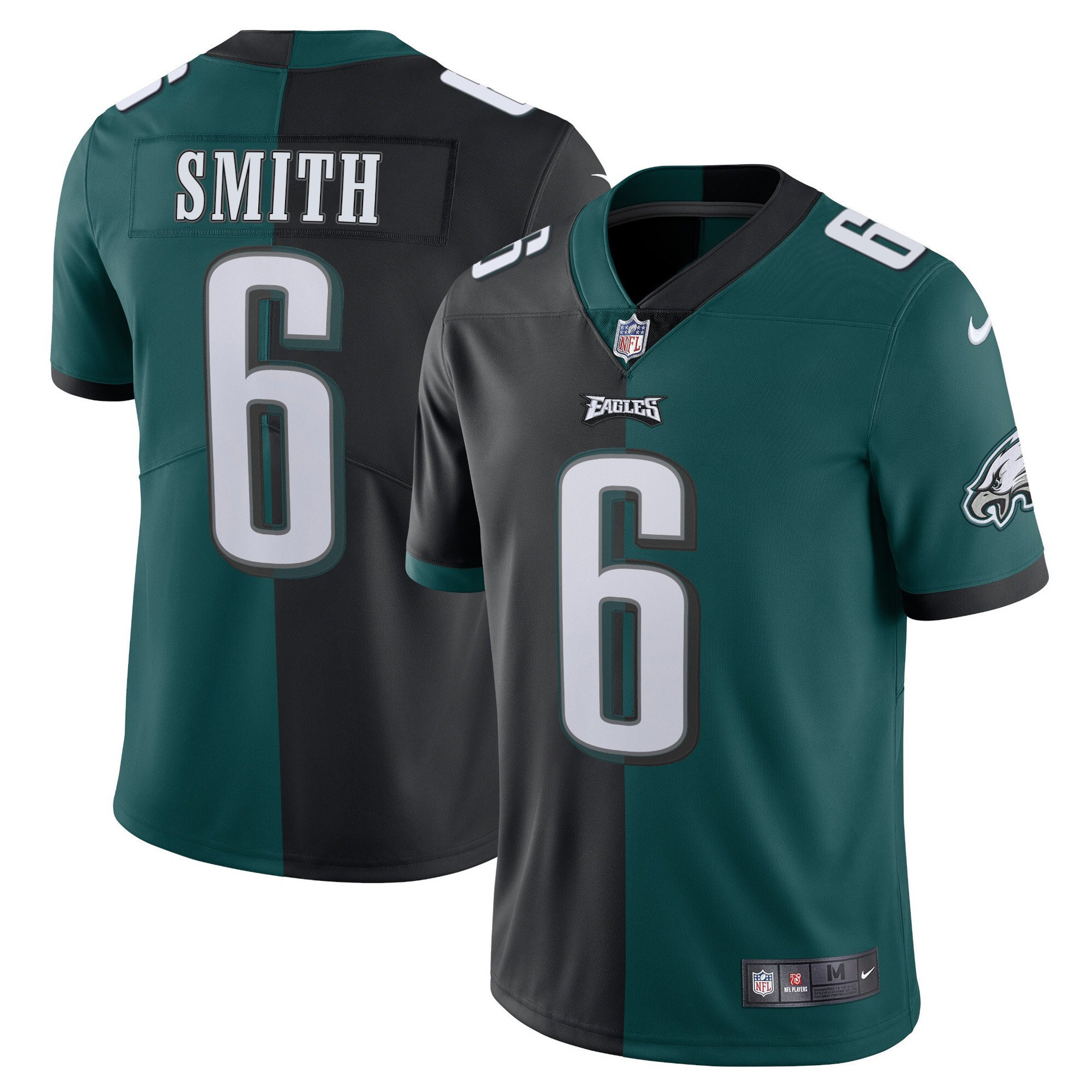DeVonta Smith Philadelphia Eagles Split Black Green Vapor Limited Jersey - All Stitched