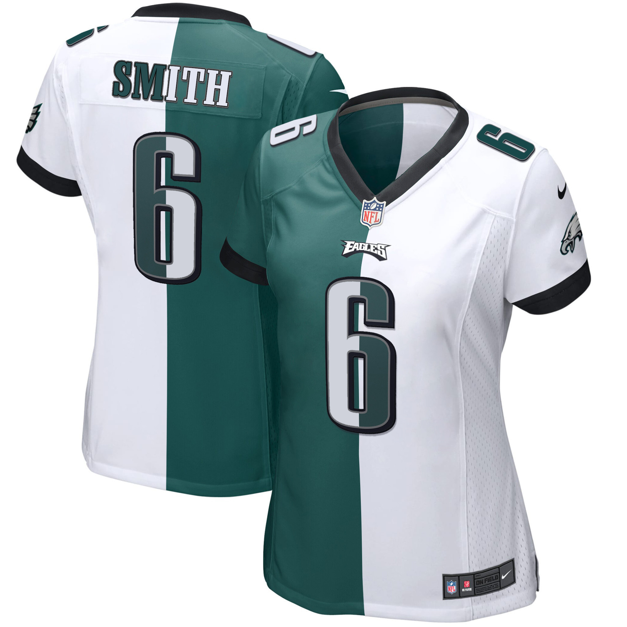 DeVonta Smith Women's Philadelphia Eagles Gold & Split Vapor Jersey - All Stitched